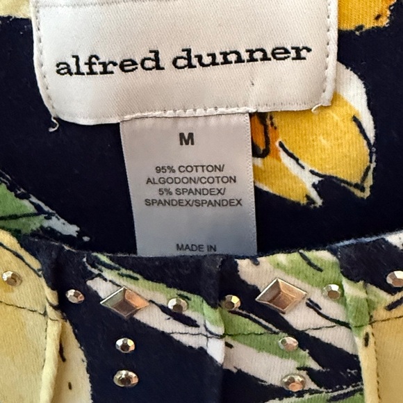 Alfred Dunner Yellow and Blue Fitted Blouse - Picture 4 of 4